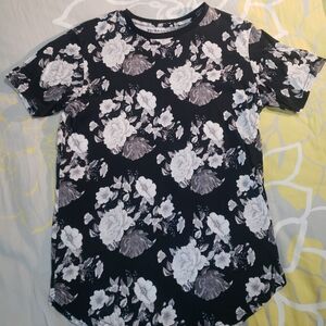 Floral Black and White Women's Top